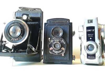 Alcune delle macchine fotografiche possedute da Enrico: la collezione conta 40 pezzi risalenti a un arco temporale compreso tra il 1936 e il 1972